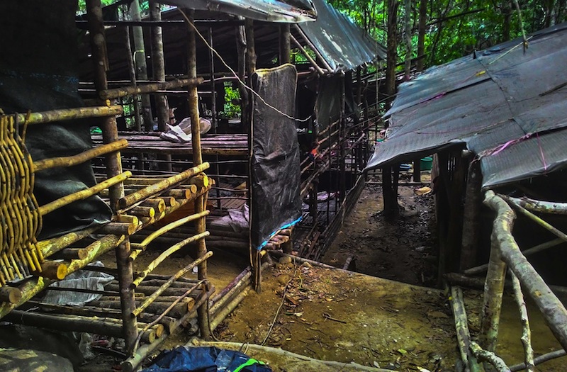 This undated handout photo made available on May 25, 2015 by the Royal Malaysian Police shows an abandoned migrant detention camp used by people-smugglers in a jungle near the Malaysia-Thailand border in Genting Perah. u00e2u20acu201du00c2u00a0AFP pic