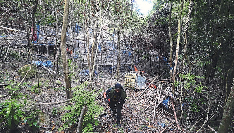 The hilly terrain leading to the largest of the migrant death camps.