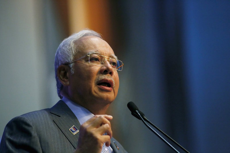 Prime Minister Datuk Seri Najib Razak speaks at a news conference to announce budget revisions to help its oil exporting economy adjust to the impact of slumping global crude prices in Putrajaya January 20, 2015. u00e2u20acu201d Reuters pic 