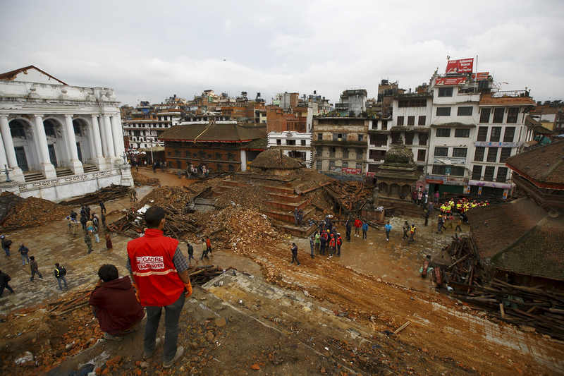 A general view of Bashantapur Durbar Square, a Unesco world heritage site, after the earthquake as rescue operation goes on in Kathmandu, Nepal April 28, 2015. u00e2u20acu201d Reuters pic