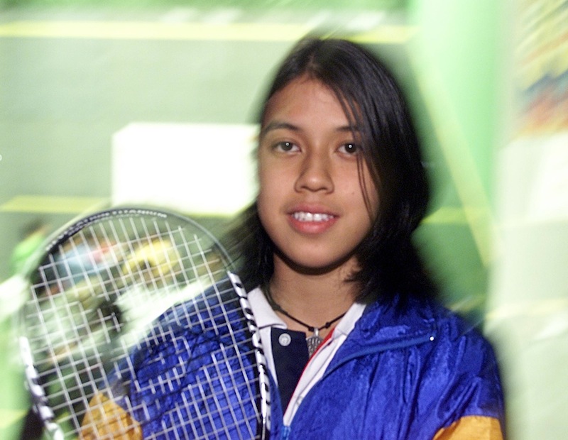 Asian squash number one Nicole David of Malaysia poses at the Hong Kong Squash Center during the Asian Squash Championships in Hong Kong 11 July 2000. u00c2u00a0u00e2u20acu201d AFP pic