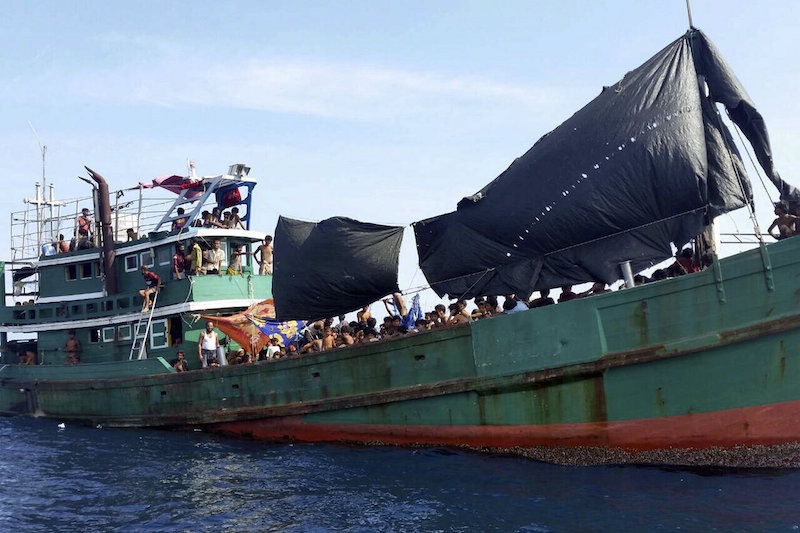 Hundreds of migrants are seen on a boat drifting 17km off the coast of the southern island of Koh Lipe, Thailand May 14, 2015. u00e2u20acu201d Reuters pic