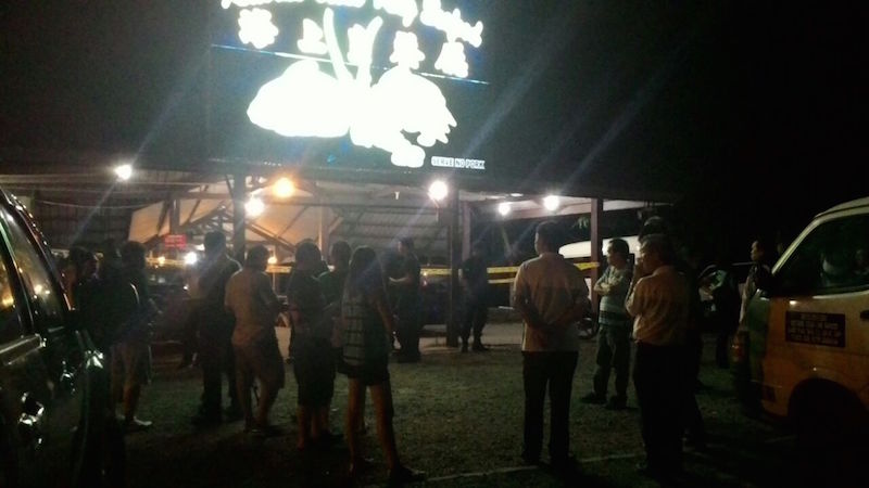 Suspected Sulu gunmen stormed a popular seaside restaurant in Sandakan during peak dinner hours and abducted its female manager and a male customer at about 8pm.