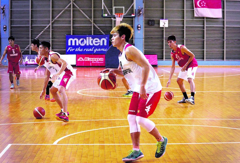 SEA Games basketball team training in Singapore. u00e2u20acu201d TODAY pic