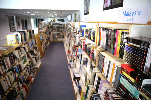 Silverfish Books’s current space in Jalan Telawi is filled with carefully curated books.