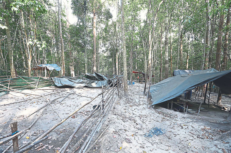 The abandoned camp was built on a large clearing on the hill. u00e2u20acu201d Pic by Sayuti Zainudin