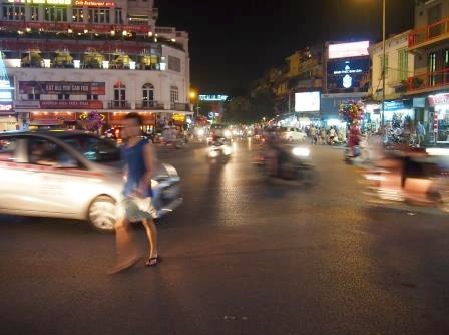 Crossing the road in Hanoi requires a lot of faith.