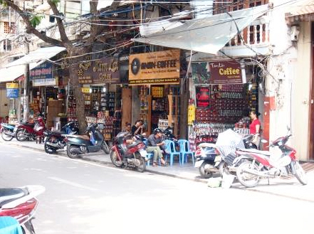 A typical Hanoi street scene.
