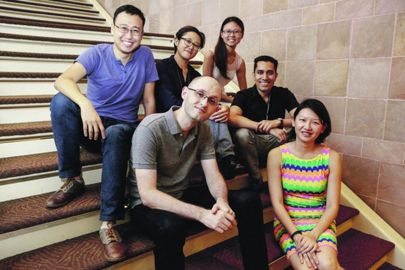 Members of The Flying Inkpot team: (clockwise from left)) Kenneth Kwok, Karin Lai, Jocelyn Chng, Naeem Kapadia, Selina Chong and Matthew Lyon. 