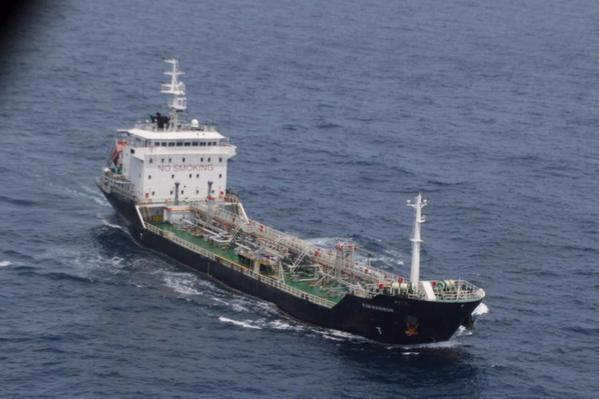 MT Orkim Harmony, the vessel seized by eight Indonesian pirates on June 11, arrived safely with its 21 crew members at the Kuantan Port this morning. — file picture courtesy of the Royal Malaysian Navy.