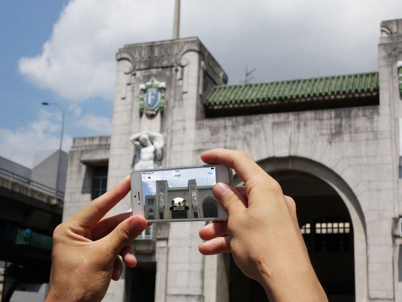 An augmented reality experience at the former Tanjong Pagar Railway Station at The OPEN's 15 Stations.