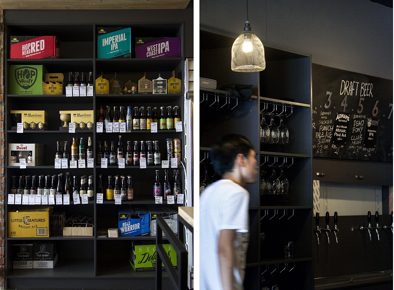 Select from craft beers from all over the world (left); The Great Beer Bar also offers draft beers. — Pictures by CK Lim