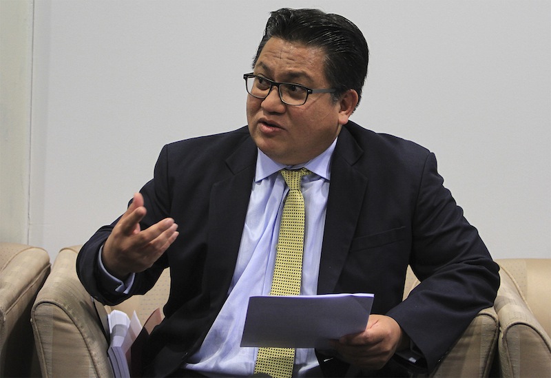 PAC chairman Datuk Nur Jazlan Mohamed speaks to member of the media during a press conference at Parliament in Kuala Lumpur, July 9, 2015. u00e2u20acu201d Picture by Yusof Mat Isa 