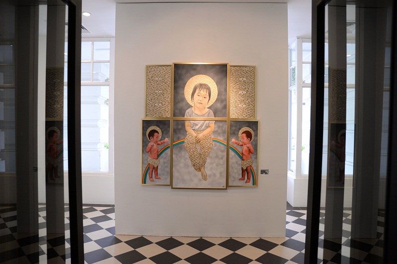 Mixed media on canvas titled Witnessed Salvation by Renny Cheng.