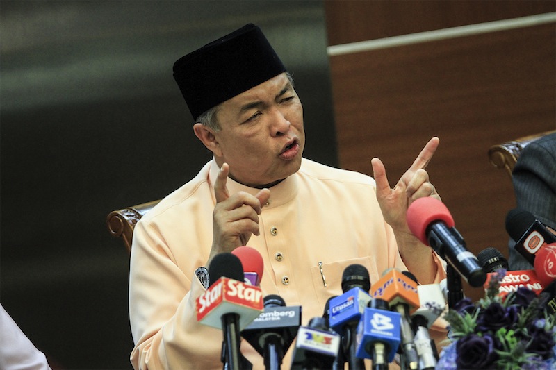 Deputy Prime Minister Datuk Seri Ahmad Zahid Hamidi speaks during a press conference at Bukit Aman in Kuala Lumpur, July 31, 2015. u00e2u20acu201d Picture by Yusof Mat Isa 