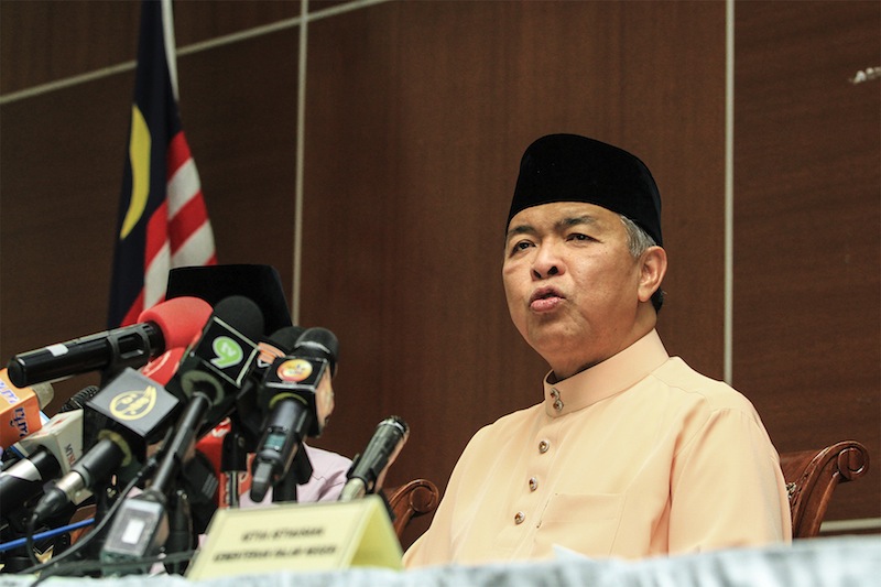 Deputy Prime Minister Datuk Seri Ahmad Zahid Hamidi speaks during a press conference at Bukit Aman in Kuala Lumpur, July 31, 2015. u00e2u20acu201d Picture by Yusof Mat Isa 