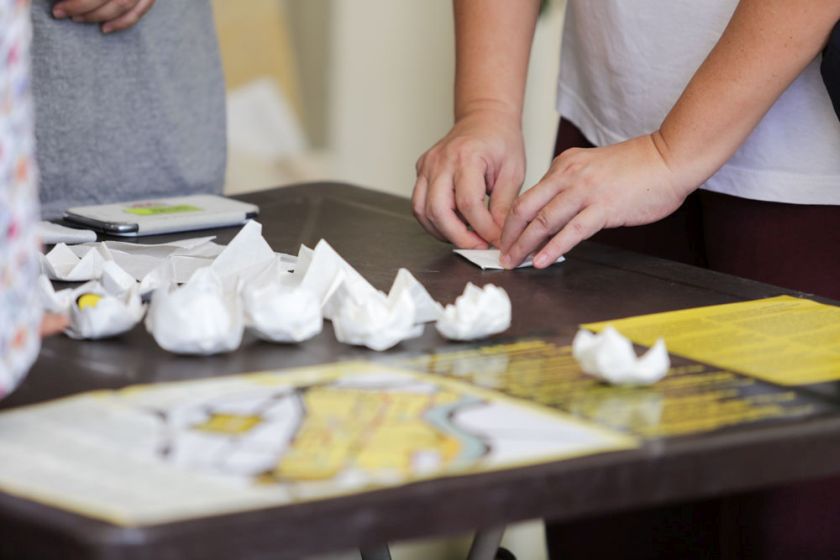 Learning how to fold a lotus flower... one of the tasks on the list.