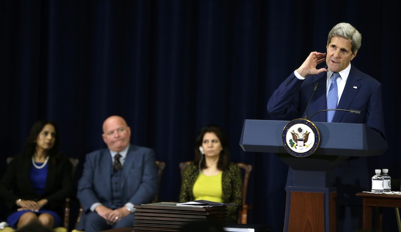 United States Secretary of State John Kerryhosts a State Department ceremony to release 'The 2015 Trafficking in Persons Report'  in Washington July 27, 2015. u00e2u20acu201d Reuters pic