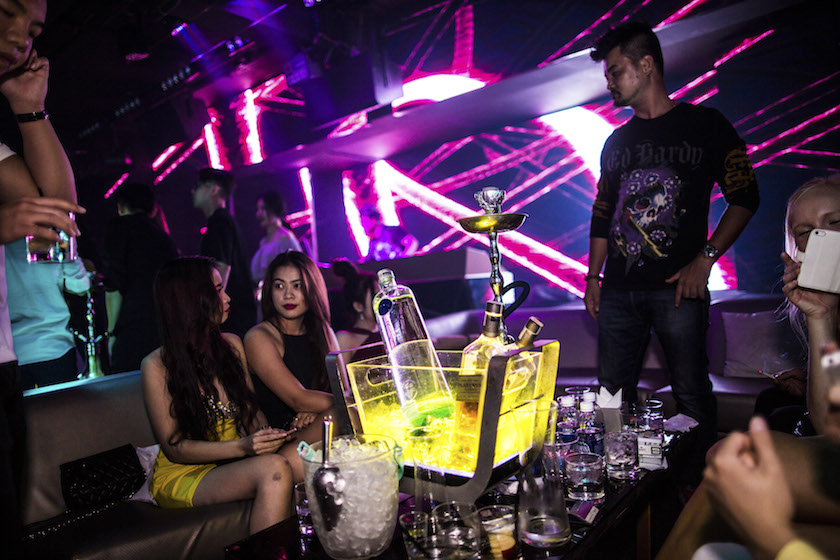 Bottles of alcohol are chilled at Ace nightclub in Ho Chi Minh City July 11, 2015. — Picture by Christian Berg/The New York Times