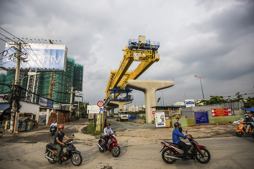 Part of the Metro system under construction in Ho Chi Minh City July 8, 2015. — Picture by Christian Berg/The New York Times