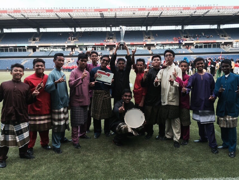 The boys stand tall in their Baju Melayu after the finals of the Drum Battle. — Picture courtesy of VICCB parents