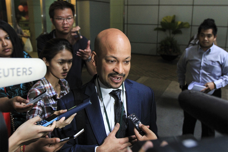 1MDB Chief Executive Arul Kanda Kandasamy speaks to journalists at Menara IMC, 1Malaysia Development Berhad's office, in Kuala Lumpur, July 8, 2015. u00e2u20acu201d Picture by Yusof Mat Isa