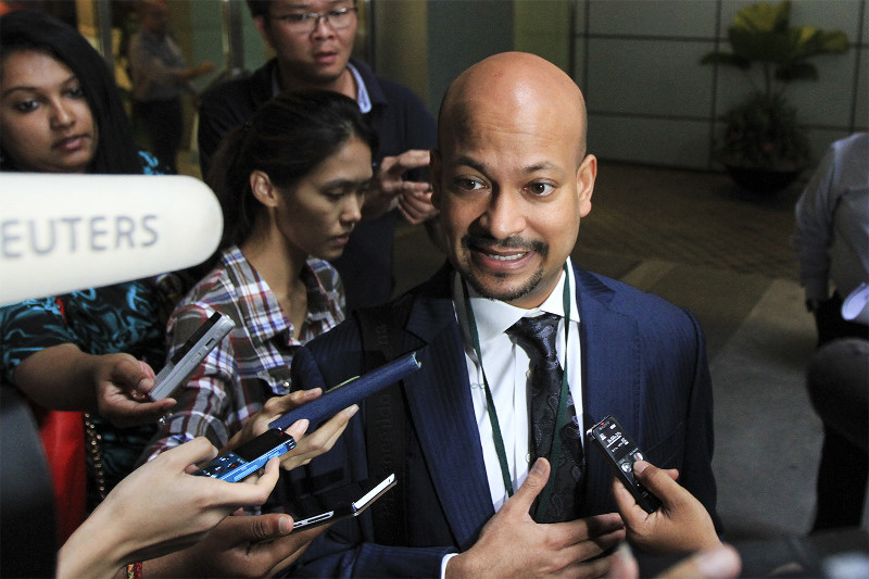 1MDB Chief Executive Arul Kanda Kandasamy speaks to journalists at Menara IMC, 1Malaysia Development Berhad's office, in Kuala Lumpur, July 8, 2015. u00e2u20acu201d Picture by Yusof Mat Isa