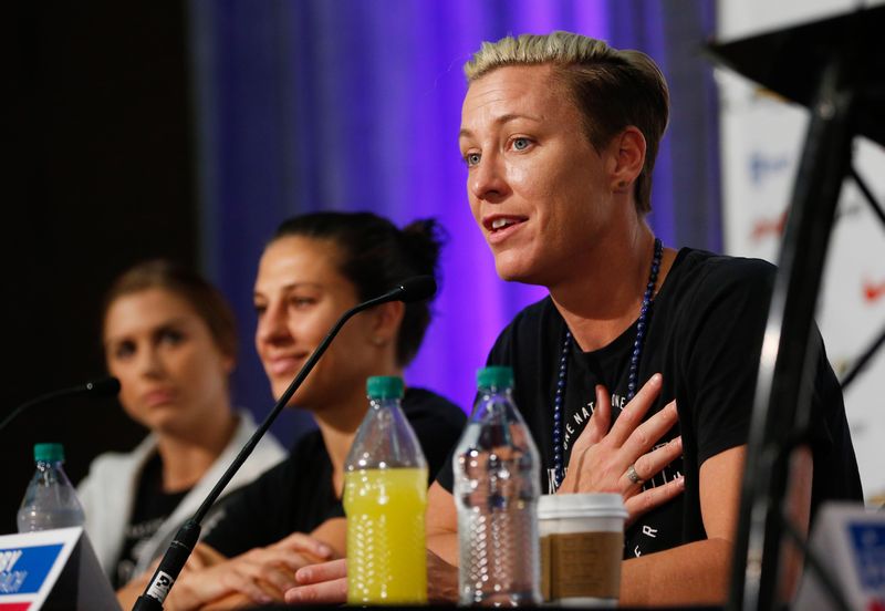 US forward Abby Wambach responds to a question during a press conference for the 2015 Women's World Cup at the Sheraton Vancouver Wall Centre, July 3, 2015. u00e2u20acu201d Reuters pic