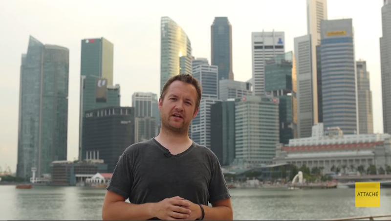 Alex Hunter guides you through a visit to Singapore in this screenshot taken from the Attachu00c3u00a9 video.