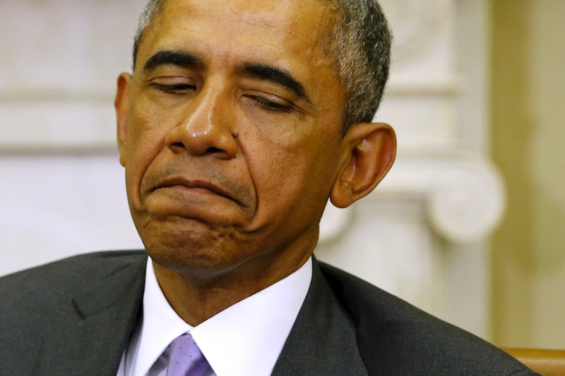 US President Barack Obama listens to remarks to reporters by Vietnam's Communist Party General Secretary Nguyen Phu Trong after their meeting in the Oval Office at the White House in Washington July 7, 2015. u00e2u20acu201d Reuters pic