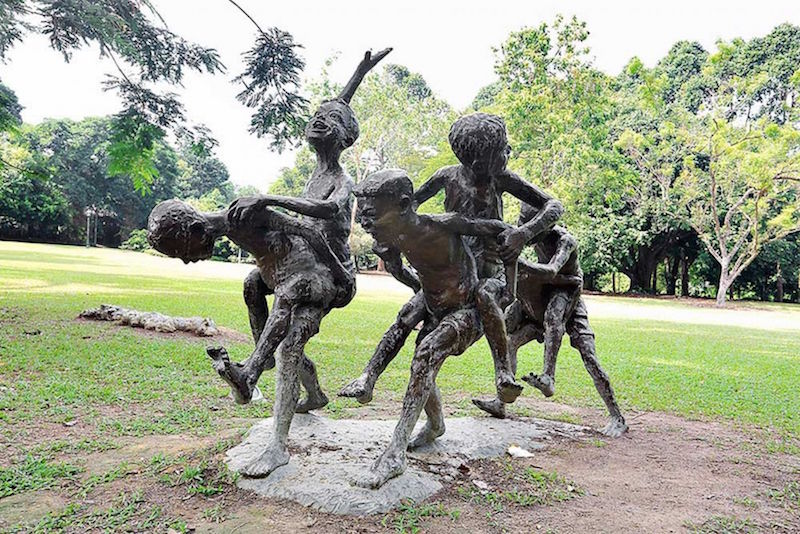 Chang Kuda is the name of a popular game children played in the 1950s and 1960s. This sculpture is by 2014 Cultural Medallion recipient Chong Fah Cheong. — TODAY pic