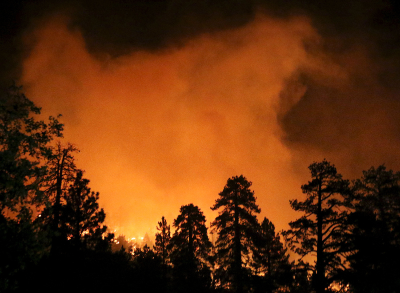 The wild land fire called the Pine Fire is seen in Wrightwood, California, July 17, 2015. u00e2u20acu201d Reuters pic