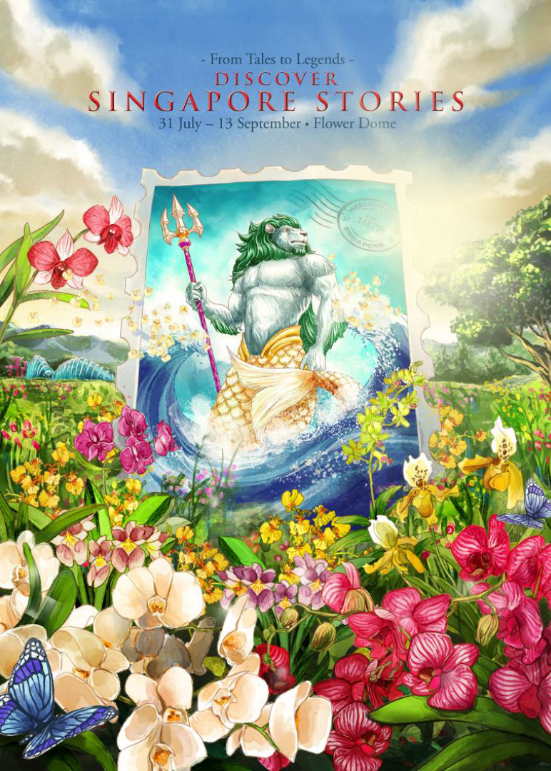 The poster of Gardens By The Bay's new floral exhibition From Tales To Legends: Discover Singapore Stories.u00e2u20acu201d TODAY pic