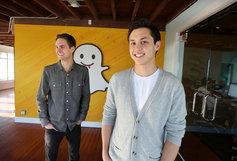 Evan Spiegel ( left) and Robert Murphy, developers of Snapchat, in Los Angeles, Jan 31, 2013. u00e2u20acu201d Picture by J Emilio Flores/New York Times