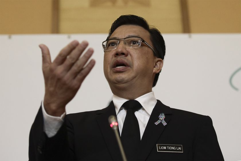 Datuk Seri Liow Tiong Lai at the MH17 press conference in Sepang, Selangor, July 11, 2015. u00e2u20acu201d Picture by Yusof Mat Isa