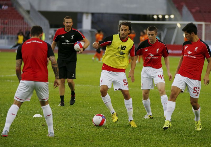 Liverpool players train ahead of their friendly match against Malaysia XI on Friday in Kuala Lumpur, Malaysia. Picture released July 24, 2015. u00e2u20acu2022 Reuters pic