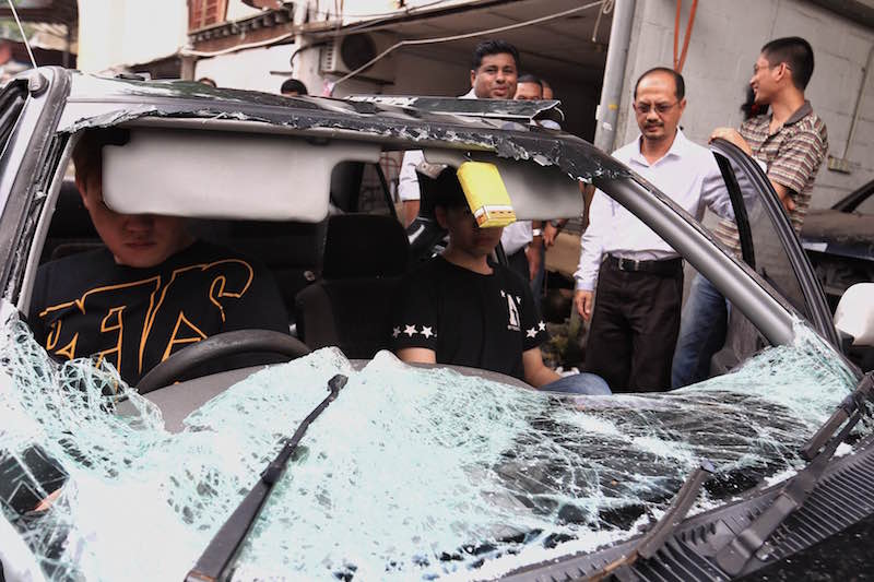 Patrick Lim and his friends were badly hurt after the attack by the mob last Sunday night.