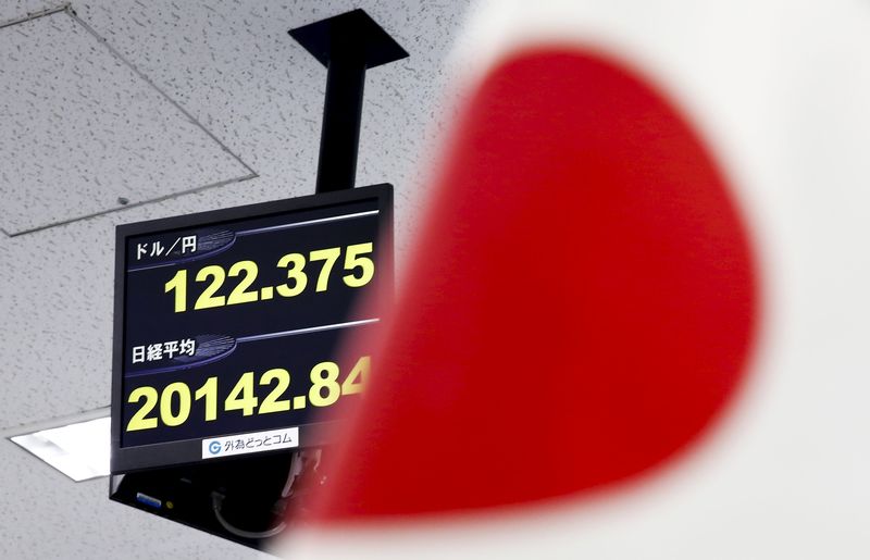 The Japanese national flag is seen near a monitor at a foreign exchange trading company in Tokyo June 30, 2015. u00e2u20acu201d Reuters pic