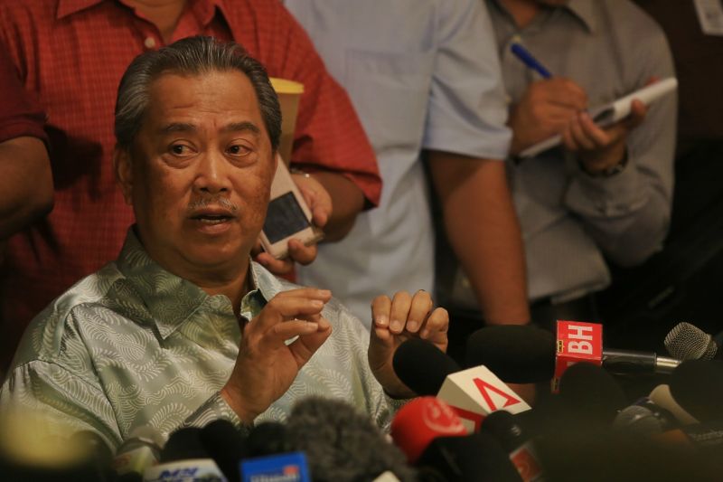 Tan Sri Muhyiddin Yassin speaks at a press conference held at his Damansara Heights home, July 29, 2015. u00e2u20acu2022 Picture by Saw Siow Feng