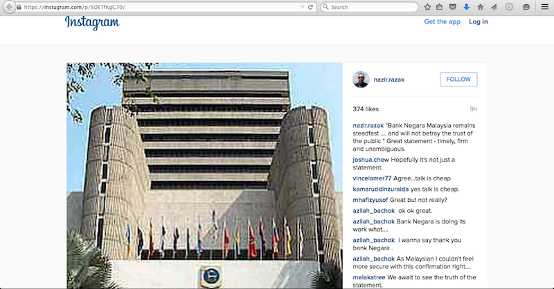 A screengrab from Nazir's Instagram account. 