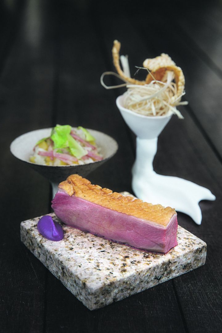 Jason Tan’s My Singapore Turns 50 dish stars duck form renowned Maple Leaf farm in the US and ingredients used by all races in Singapore. — TODAY pic