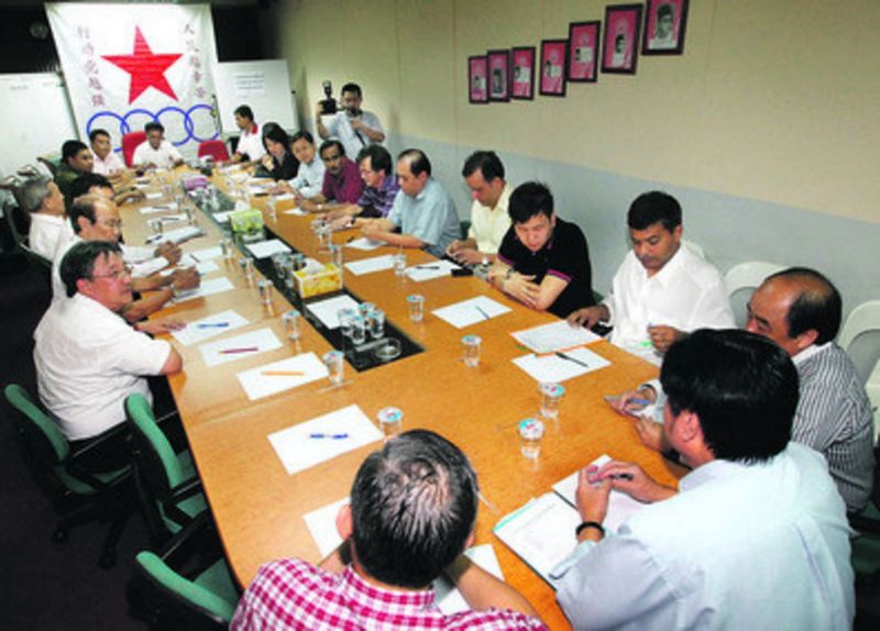 Representatives of the Opposition parties in Singapore at the Inter Party Conference for the 2011 Singapore General Election at the PKMS Building.  u00e2u20acu201d TODAY pic