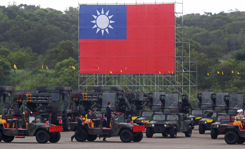 Taiwan President Ma Ying-jeou inspects military vehicles during the annual Han Kuang military exercise in an army base in Hsinchu, northern Taiwan, July 4, 2015. u00e2u20acu201d Reuters pic
