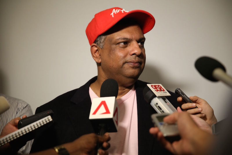 AirAsia Group CEO Tony Fernandes speaking to media during a press conference to announce updates on Changi Airport’s new Terminal 4. — TODAY pic