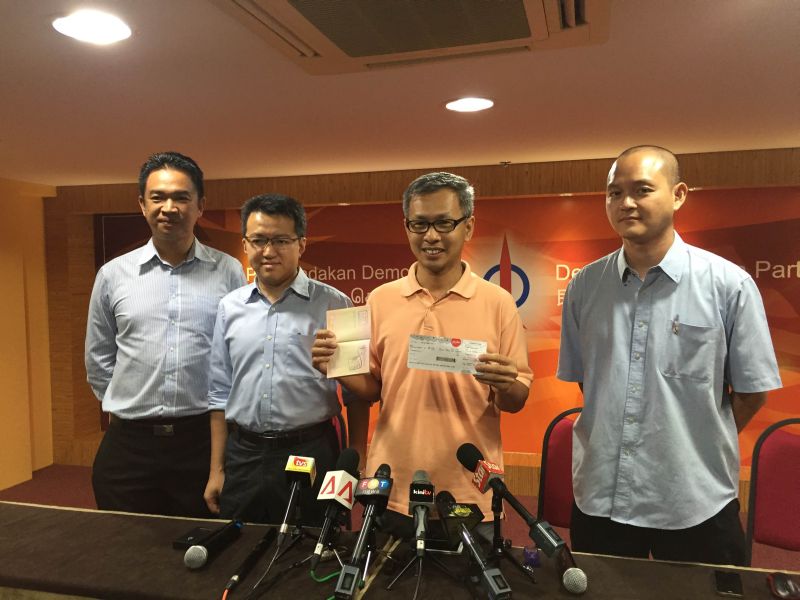 Press conference by DAP leaders at the DAP headquarters today on PJ Utara MP Tony Pua being barred from leaving the country. u00e2u20acu2022 Picture by Kamles Kumar