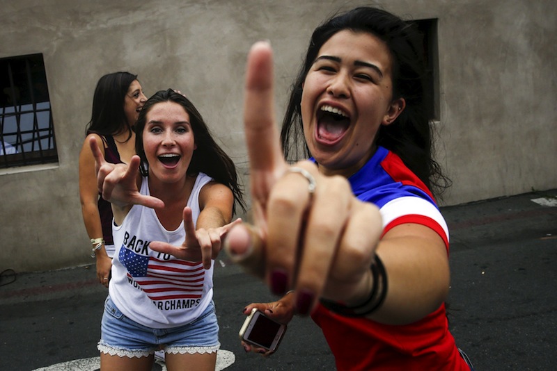 US fans celebrate USA's win in the Women's World Cup final match against Japan, at the Underground Pub and Grill in Hermosa Beach, California July 5, 2015. u00e2u20acu201d Reuters pic