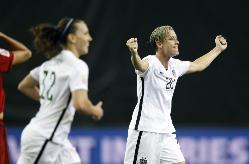 United States forward Abby Wambach (20) reacts after defeating Germany in the semifinals of the FIFA 2015 Women's World Cup at Olympic Stadium. u00e2u20acu2022 Reuters pic