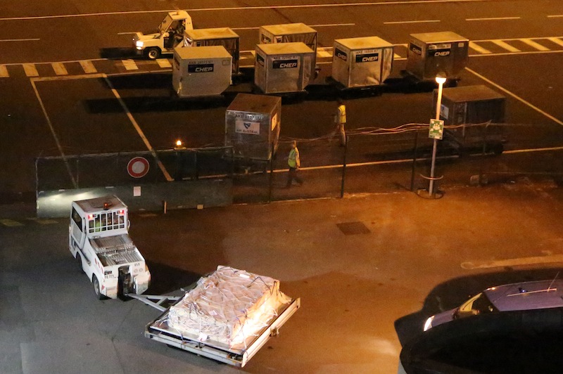 An airport vehicle transports what is believed to be debris from a Boeing 777 plane that washed up on an Indian Ocean island, at Roland Garros airport in Saint-Marie, La Reunion on July 31, 2015. u00e2u20acu201d AFP pic