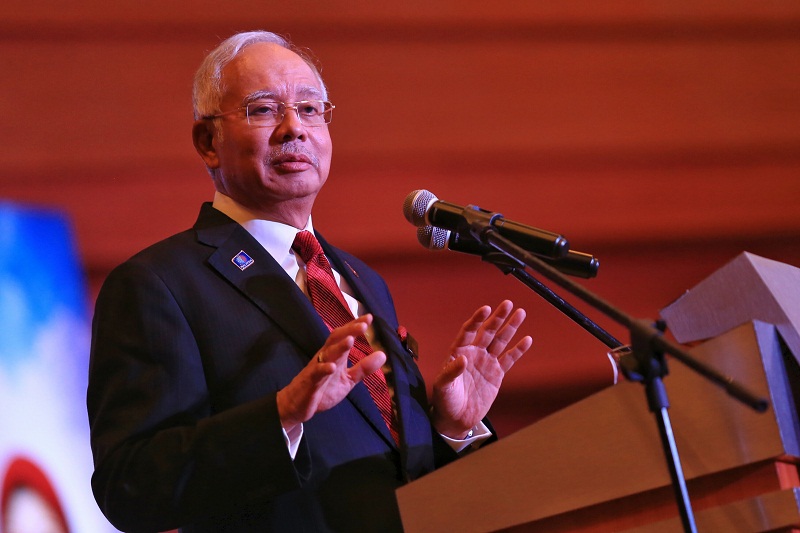 Prime Minister Datuk Seri Najib Razak speaks during the National Womenu00e2u20acu2122s Day 2015 celebrations at Putrajaya, August 24, 2015. u00e2u20acu201d Picture by Saw Siow Feng