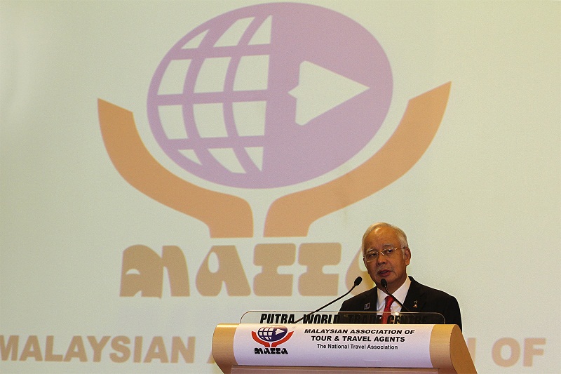 Prime Minister Datuk Seri Najib Tun Razak delivers his keynote address during the Malaysian Association of Tours and Travel Agents (MATTA) u00e2u20acu02dcmeet with PMu00e2u20acu2122 event in Kuala Lumpur, August 27, 2015. u00e2u20acu201d Picture by Yusof Mat Isa
